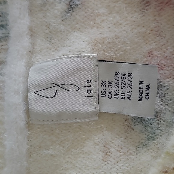 NWT Joie Cream Floral Knit Sweater size 3X - Picture 3 of 8